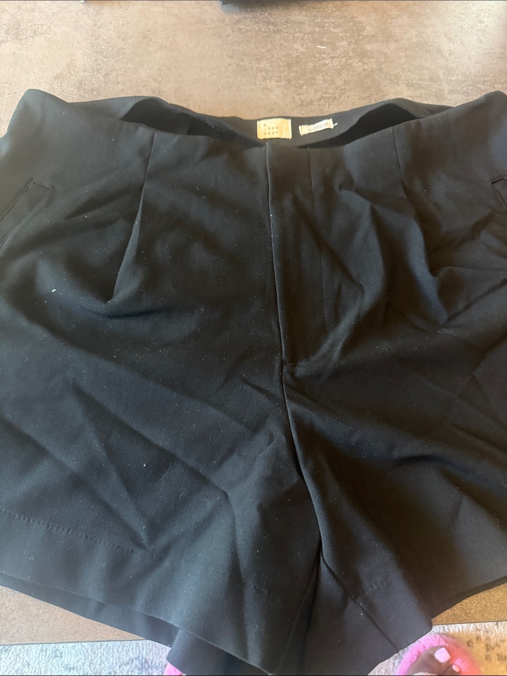 A New Day Black Pleated Front Tailored Shorts